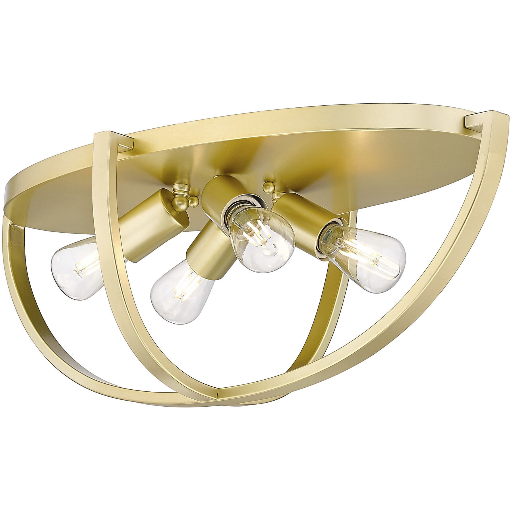 Colson 4 Light 23.13 inch Olympic Gold Flush Mount Ceiling Light in No Shade, Damp