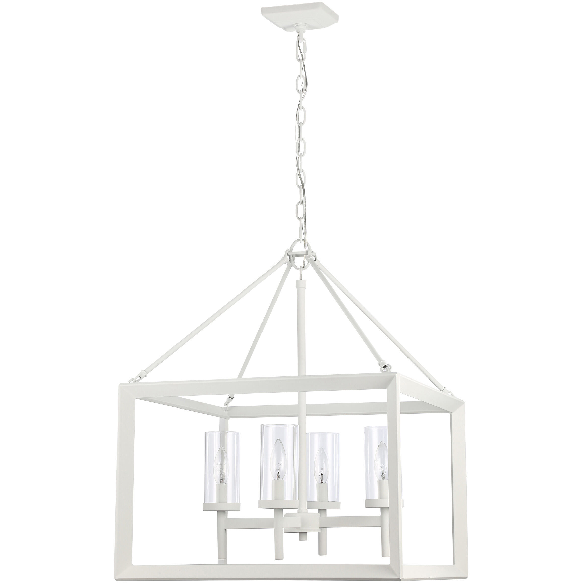 Smyth 4 Light 21 inch Natural White Chandelier Ceiling Light in Clear Glass