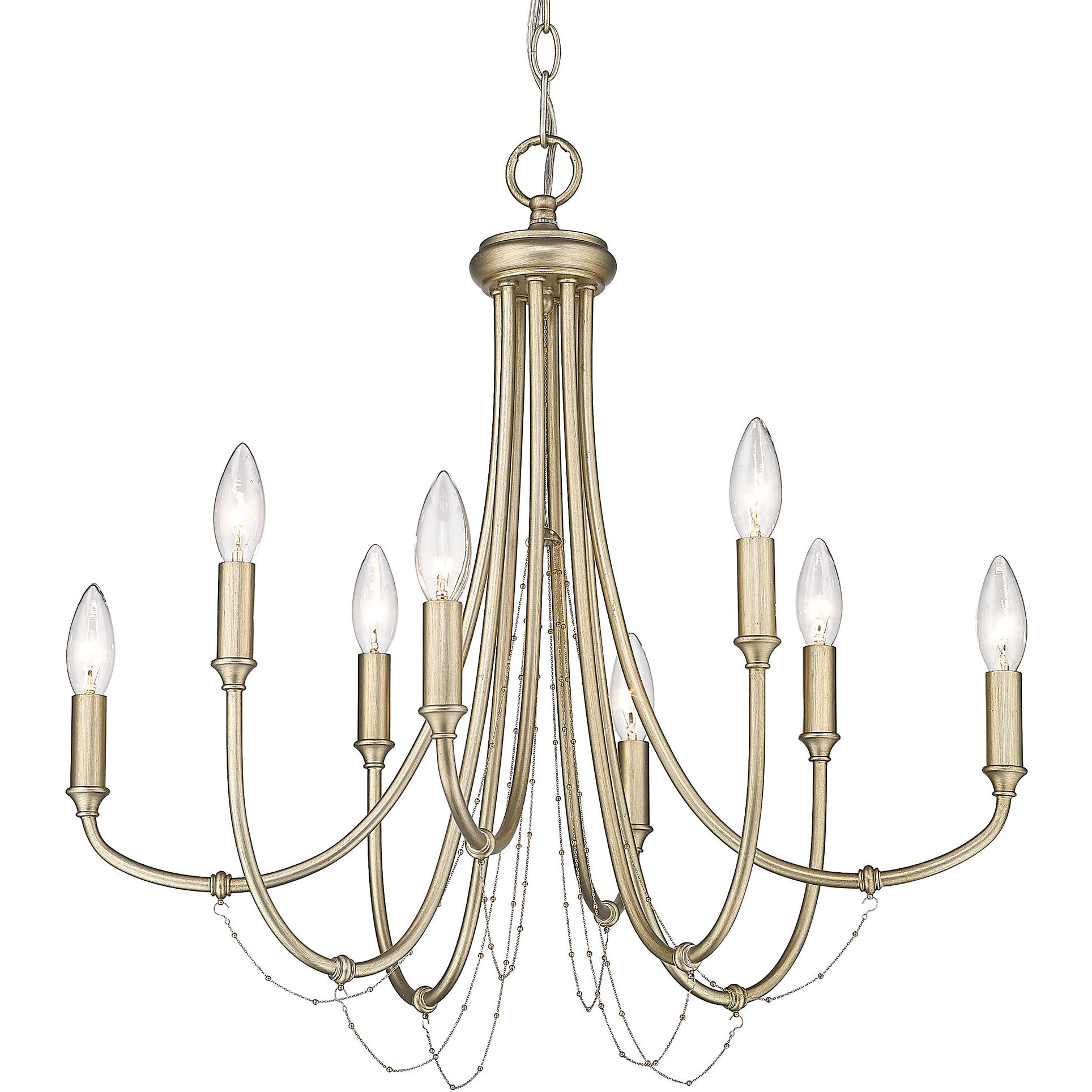 Kamila 24 inch 60.00 watt White Gold Chandelier Ceiling Light