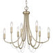 Kamila 24 inch 60.00 watt White Gold Chandelier Ceiling Light