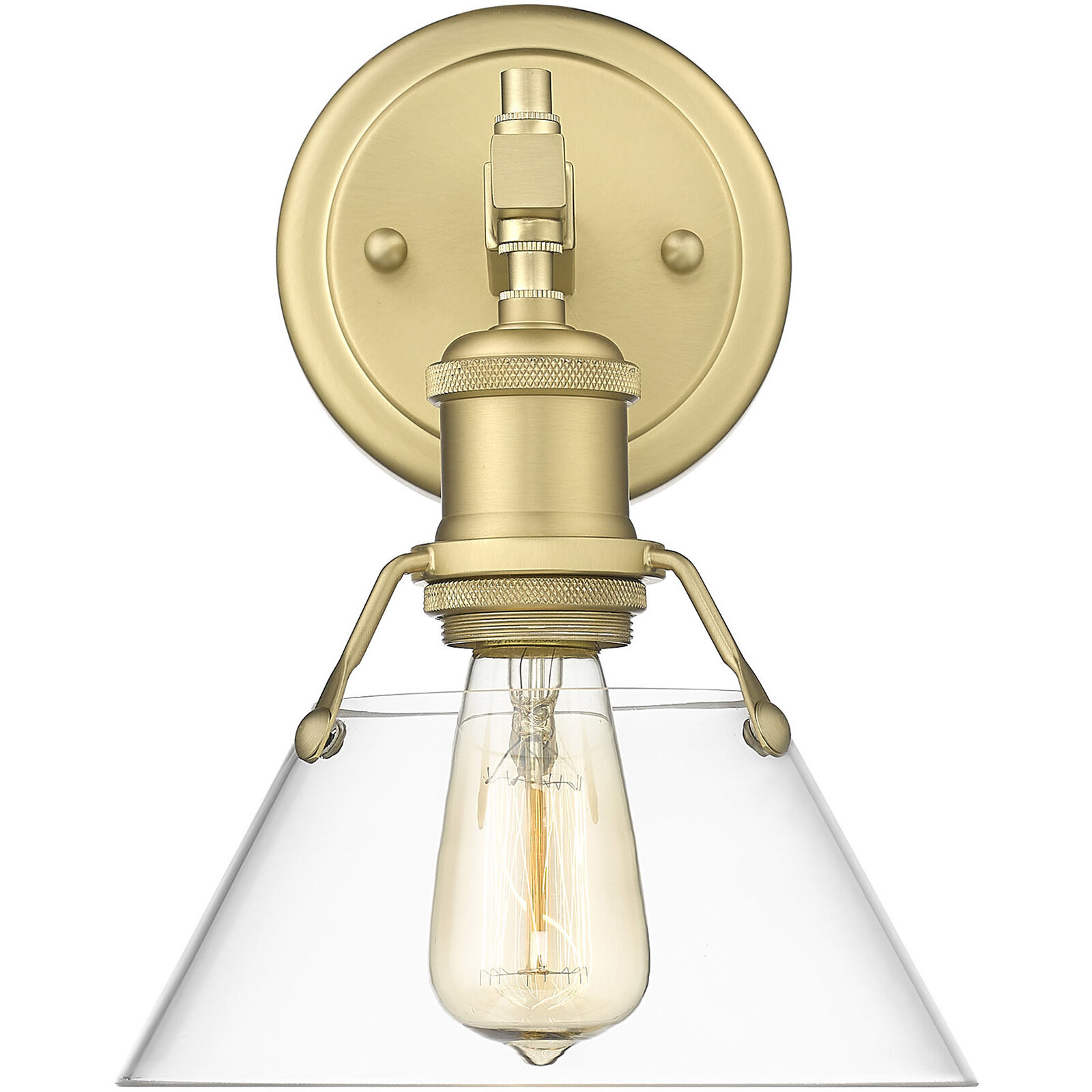 Yep Orwell Vanity Wall Light in Clear Glass, Brushed Champagne Brass