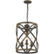 Alcott Pendant Ceiling Light in Antique Black Iron, Caged