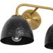 Shepard 2 Light 15.5 inch Modern Brass Vanity Light Wall Light in Matte Black