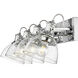 Hines 4 Light 34.5 inch Chrome Bath Vanity Light Wall Light in Seeded Glass