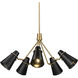 Reeva 5 Light 27.38 inch Modern Brass Chandelier Ceiling Light in Matte Black