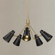 Reeva 5 Light 27.38 inch Modern Brass Chandelier Ceiling Light in Matte Black
