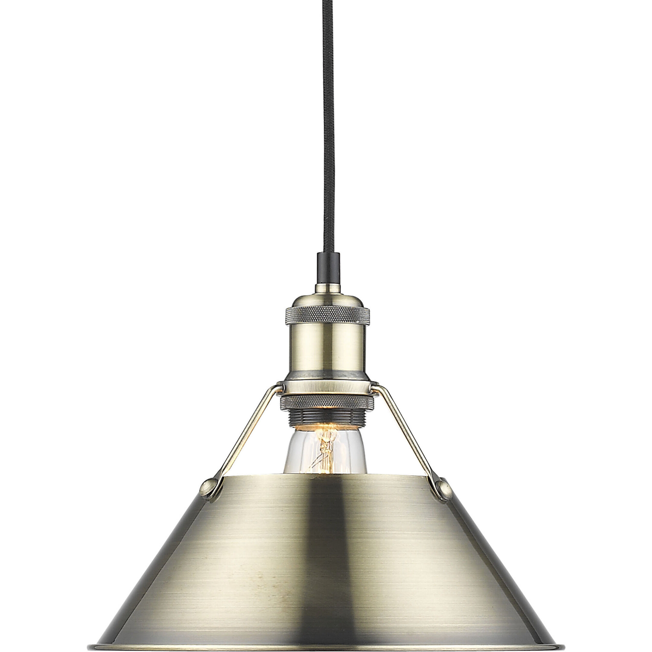 Yep Orwell 1 Light 10 inch Brushed Champagne Brass Pendant Ceiling Light in Rubbed Bronze