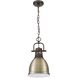 Yep Duncan 1 Light 8.88 inch Rubbed Bronze Pendant Ceiling Light in Aged Brass