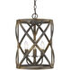 Alcott 3 Light 13 inch Antique Black Iron Pendant Ceiling Light, Caged