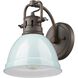 Yep Duncan Vanity Wall Light in Rubbed Bronze, Seafoam