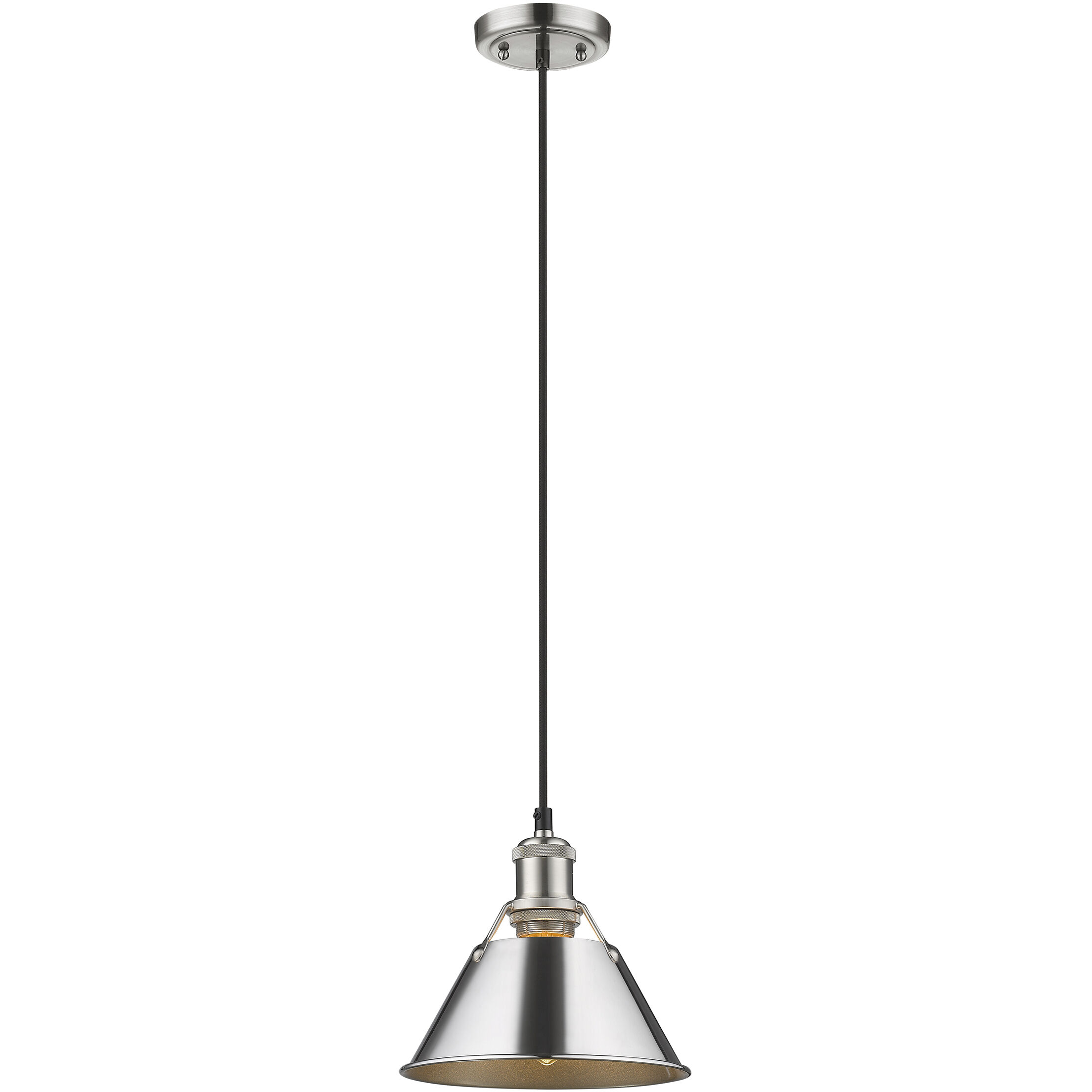 Yep Orwell Pendant Ceiling Light in Pewter, Chrome, Small