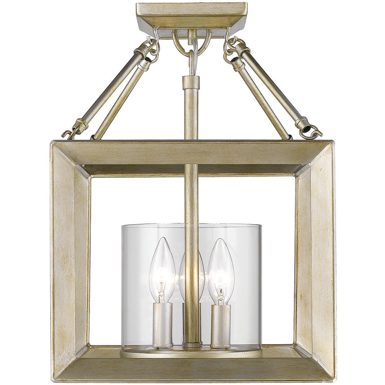 Smyth 11.75 inch 60.00 watt White Gold Chandelier Ceiling Light in Clear Glass, Mini