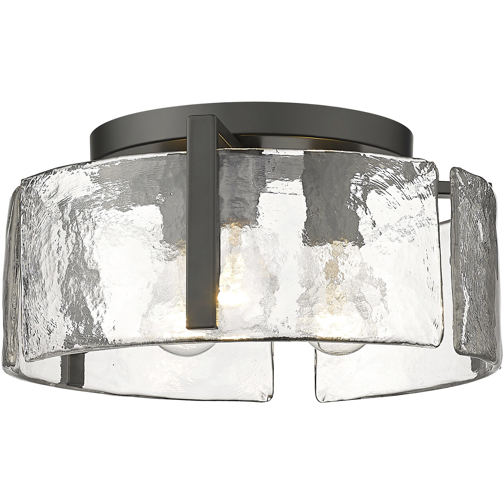 Aenon 3 Light 15 inch Matte Black Flush Mount Ceiling Light