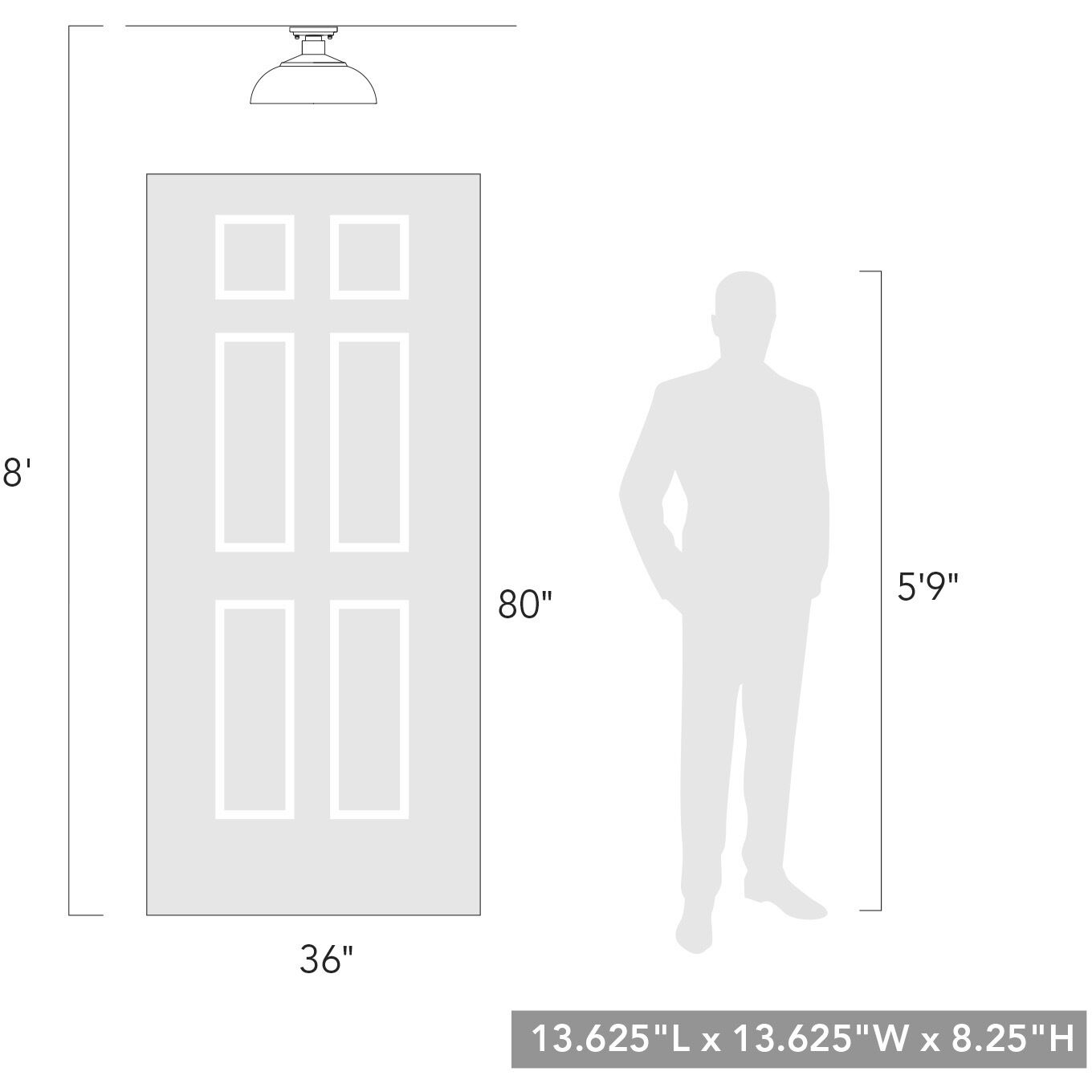 Yep Levitt 1 Light 8.25 inch Natural Black Outdoor Ceiling in Natural White