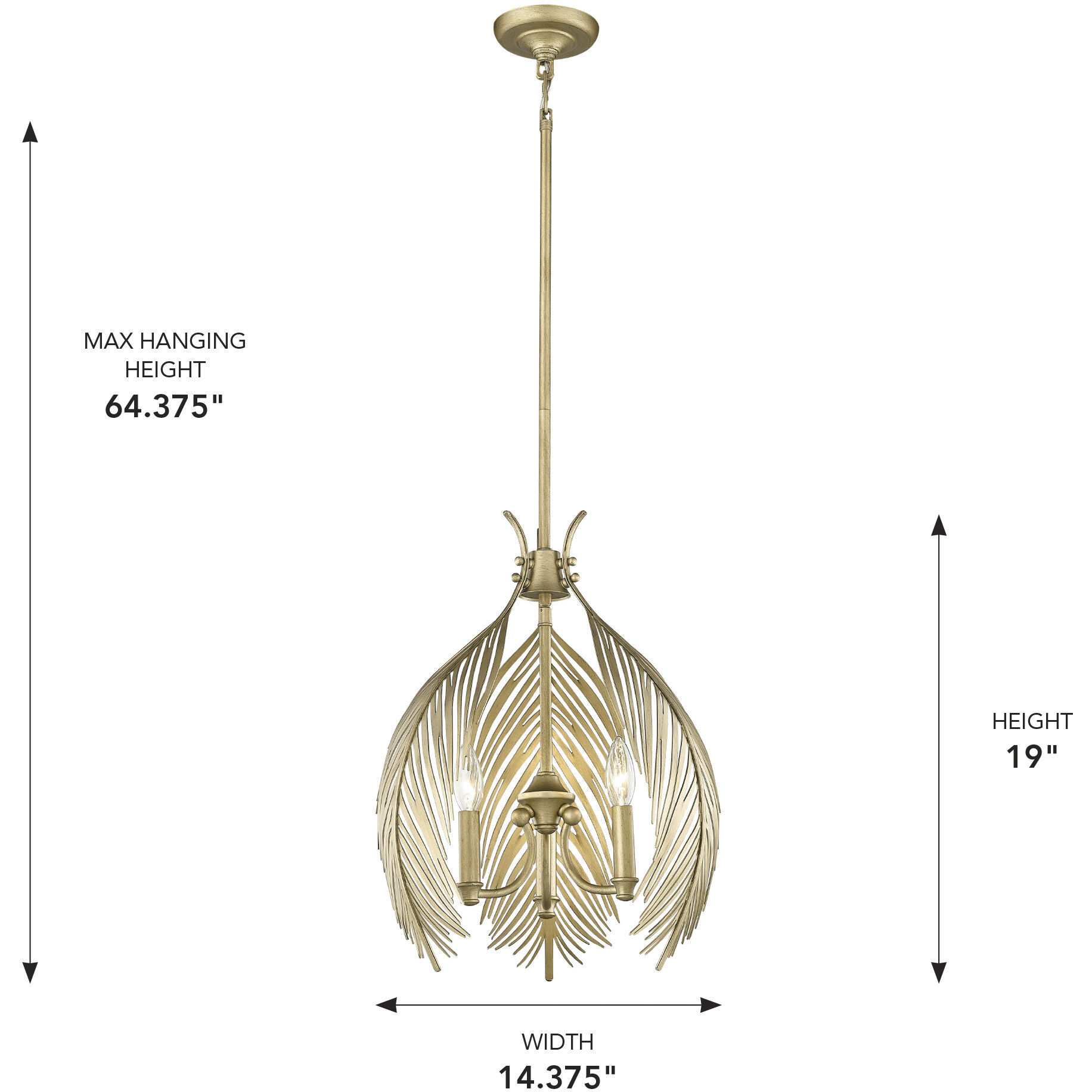 Cay Pendant Ceiling Light in Vintage Fired Gold