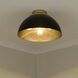 Yep Zoey 3 Light 13.75 inch Olympic Gold Flush Mount Ceiling Light in Matte Black