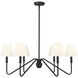 Yep Kennedy 6 Light 29.75 inch Natural Black Chandelier Ceiling Light in Ivory Linen