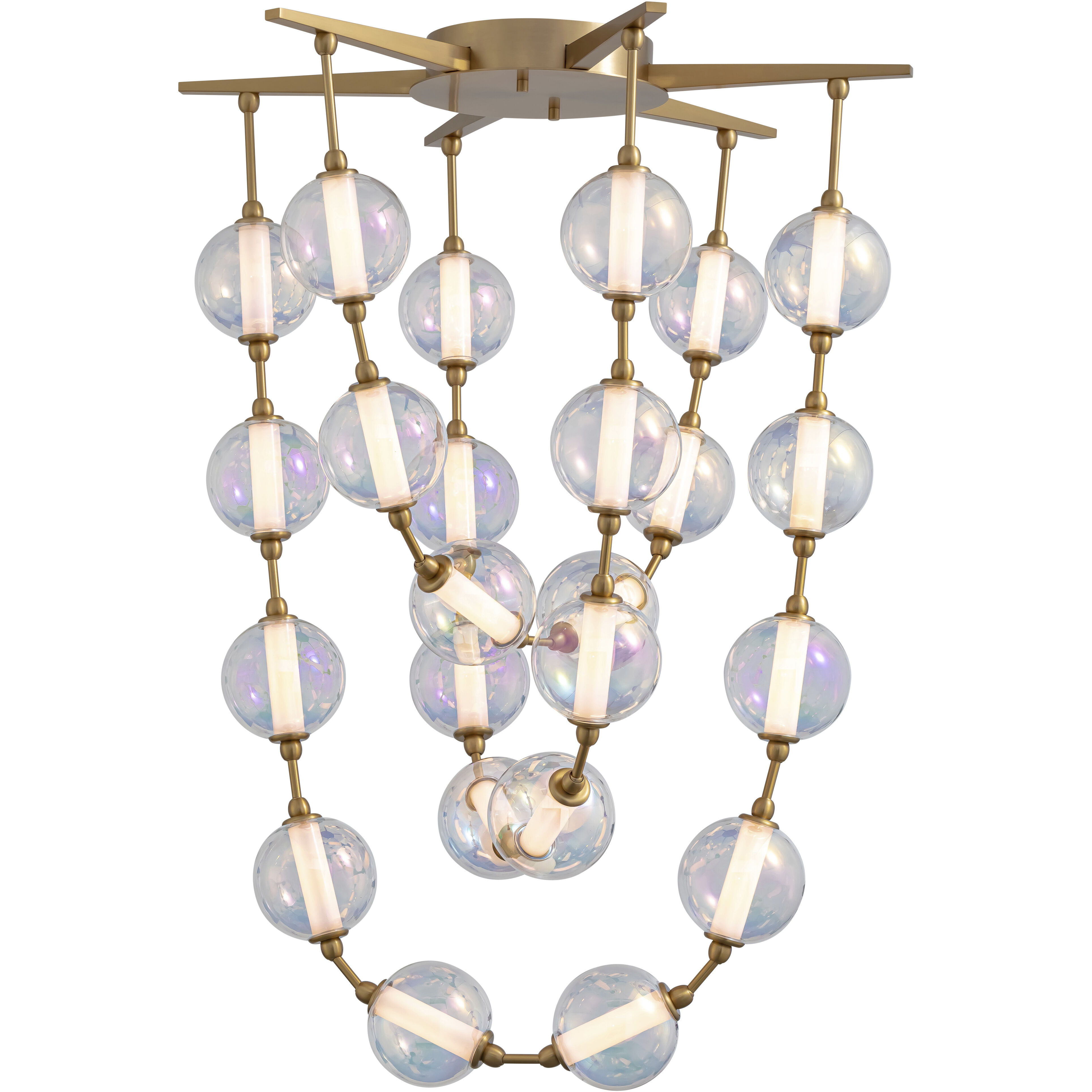 Pearla Pendant Ceiling Light in Brushed Champagne Brass
