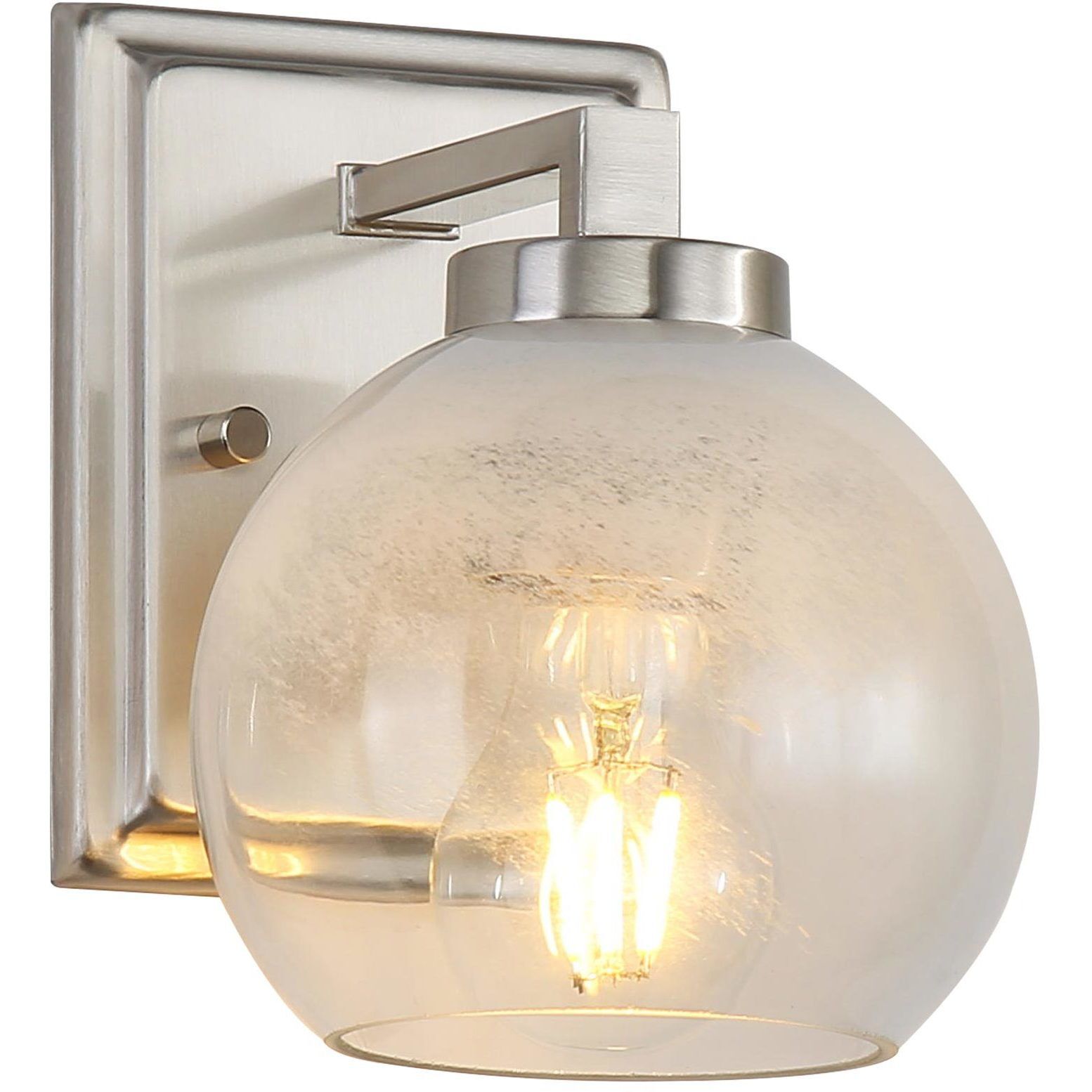 Yep Elliott Vanity Wall Light in Pewter, Clear Glass