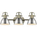 Duncan 3 Light 24.5 inch Aged Brass Bath Vanity Light Wall Light in Pewter