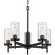 Winslett 5 Light 24 inch Matte Black Chandelier Ceiling Light