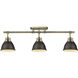 Duncan 3 Light 6.5 inch Aged Brass Semi-Flush Track Light Ceiling Light in Rubbed Bronze, Damp