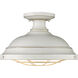 Bartlett 2 Light 14 inch French White Semi-Flush Mount Ceiling Light, Damp