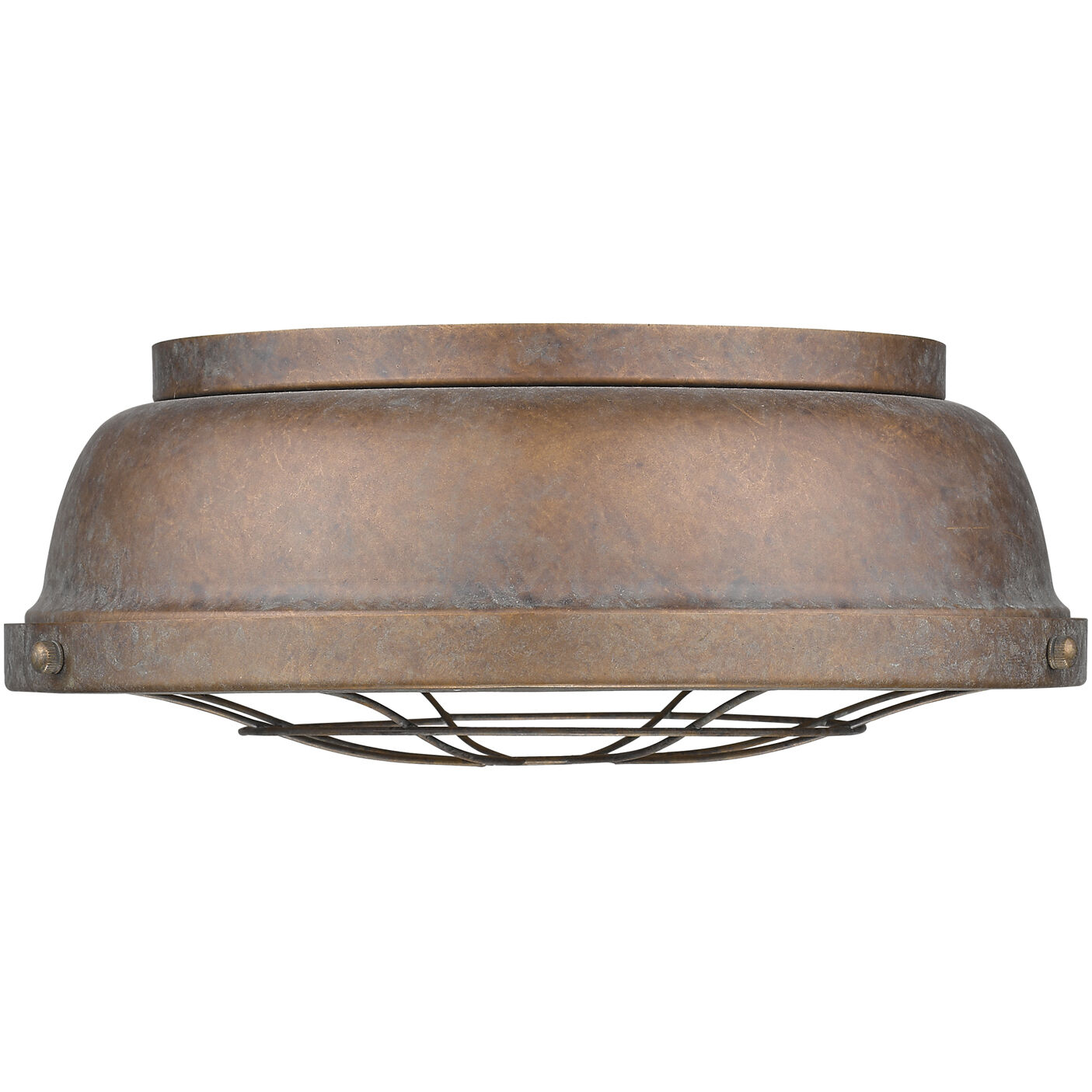 Bartlett 2 Light 14 inch Copper Patina Flush Mount Ceiling Light, Damp