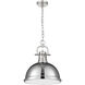Duncan 1 Light 14 inch Pewter Pendant Ceiling Light in Chrome, Large