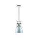 Duncan 1 Light 9 inch Chrome Mini Pendant Ceiling Light in Seafoam, Small