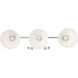 Zoey 3 Light 24.5 inch Chrome Bath Vanity Light Wall Light in Matte White