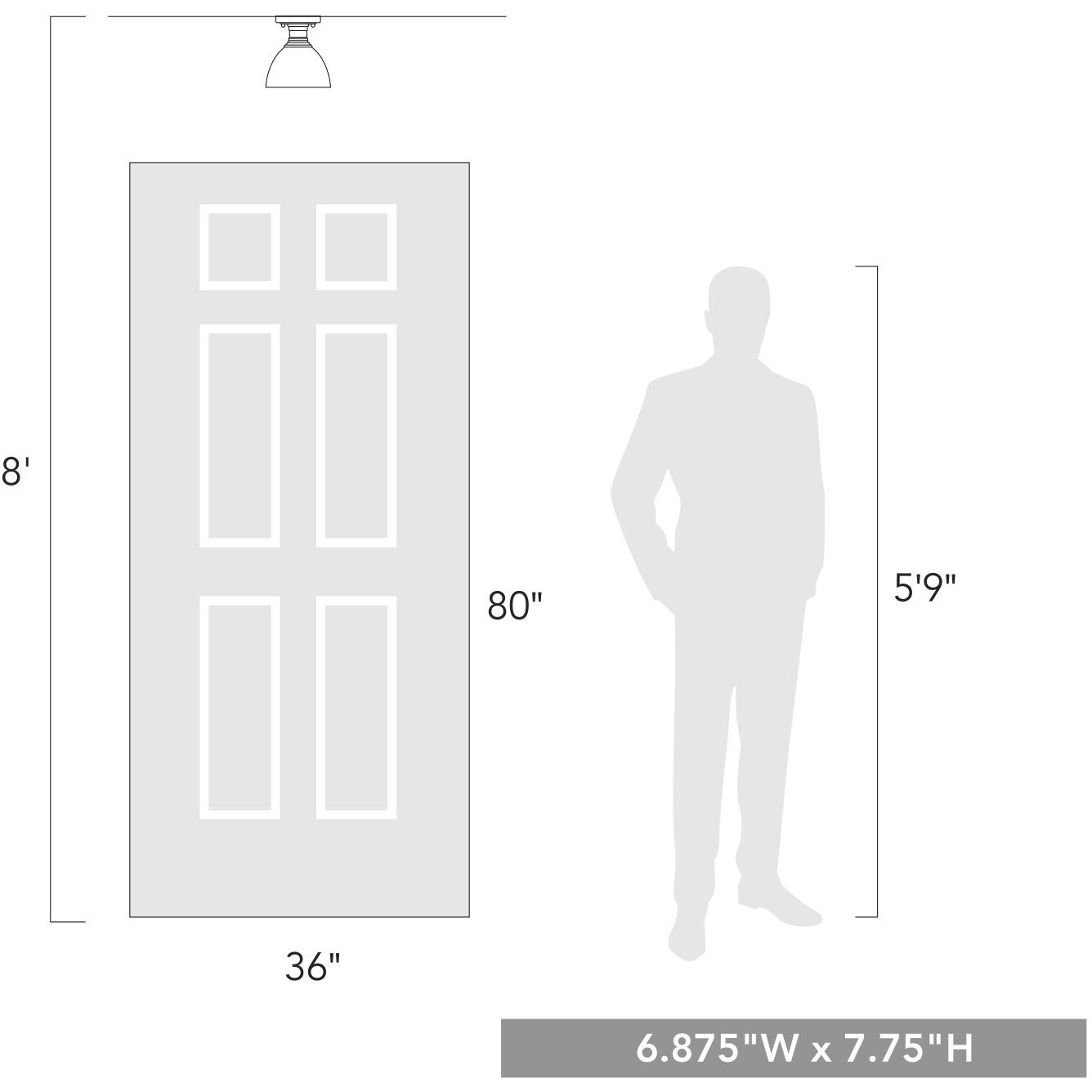 Yep Hines 1 Light 6.88 inch Matte Black Semi-Flush Mount Ceiling Light in Opal Glass