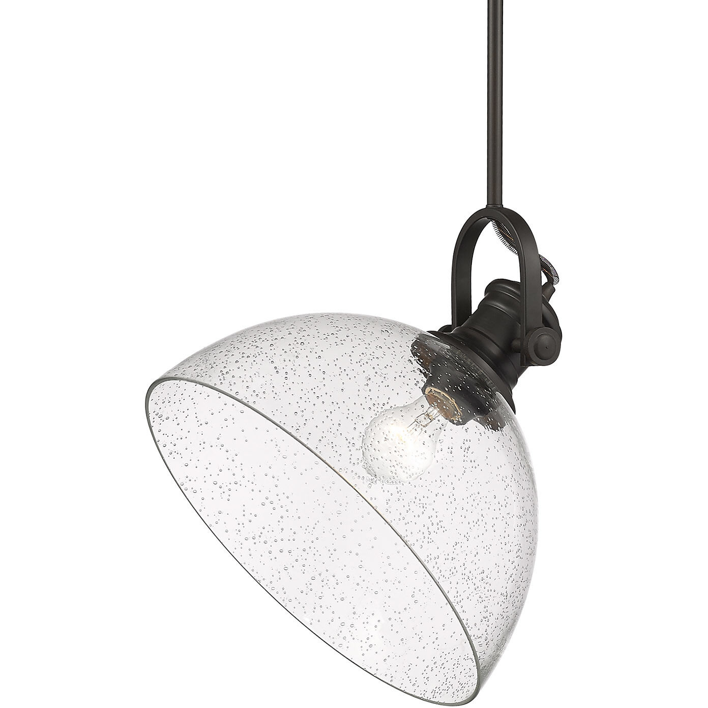 Yep Hines 1 Light 13.5 inch Rubbed Bronze Pendant Ceiling Light in Seeded Glass, Large