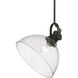 Yep Hines 1 Light 13.5 inch Rubbed Bronze Pendant Ceiling Light in Seeded Glass, Large