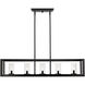 Smyth 5 Light 41 inch Matte Black Linear Pendant Ceiling Light in Clear Glass 
