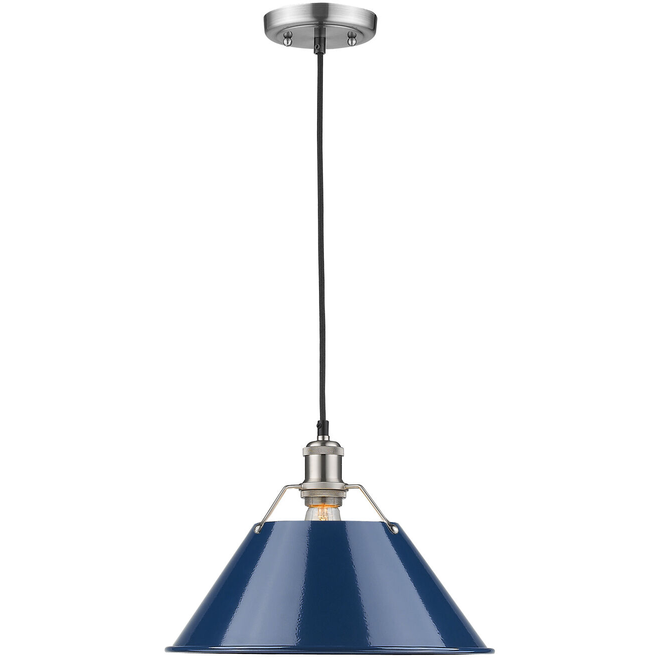 Yep Orwell 1 Light 14 inch Pewter Pendant Ceiling Light in Navy, Large