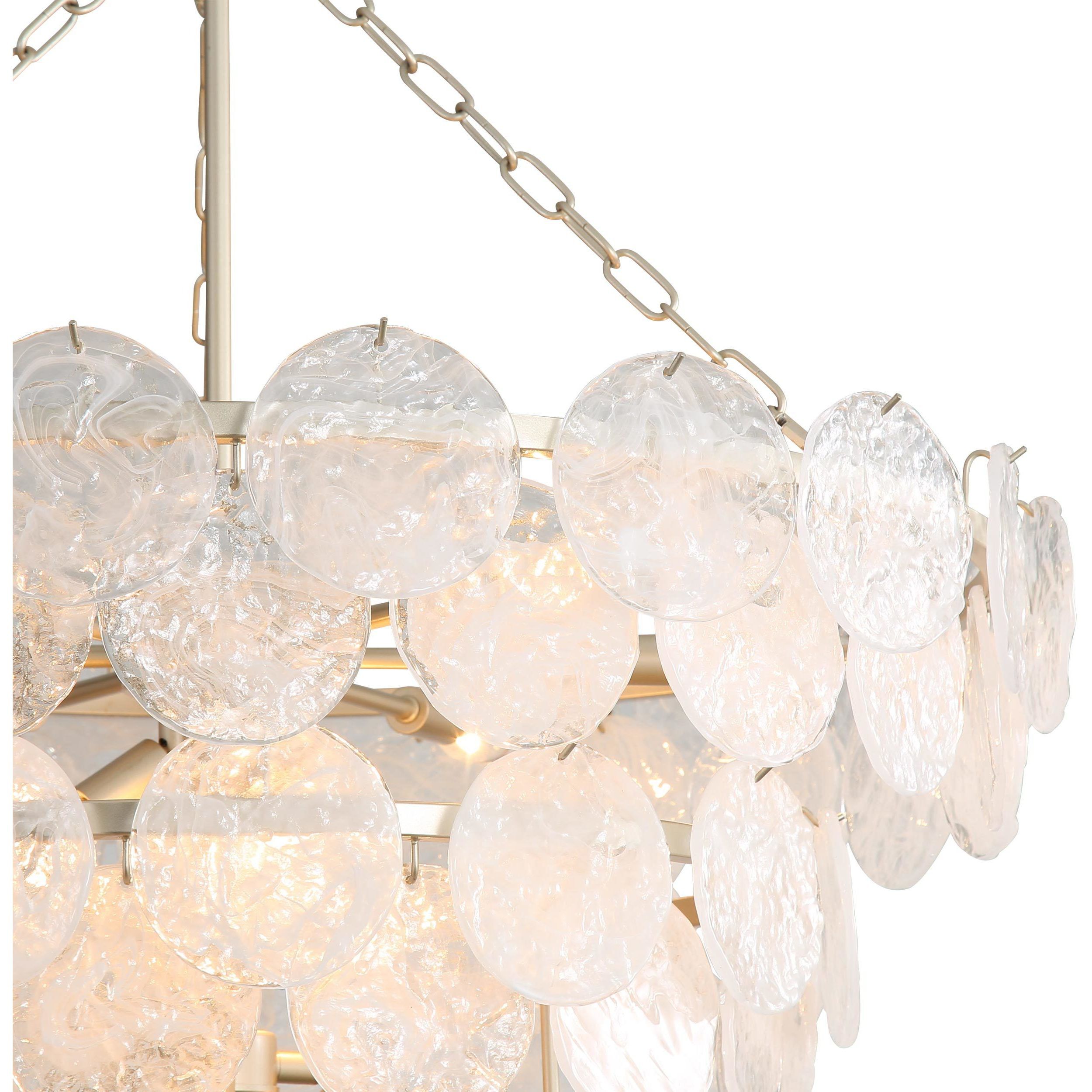 Yep Cascada Pendant Ceiling Light in Cirrus Cloud Glass, 3 Tier