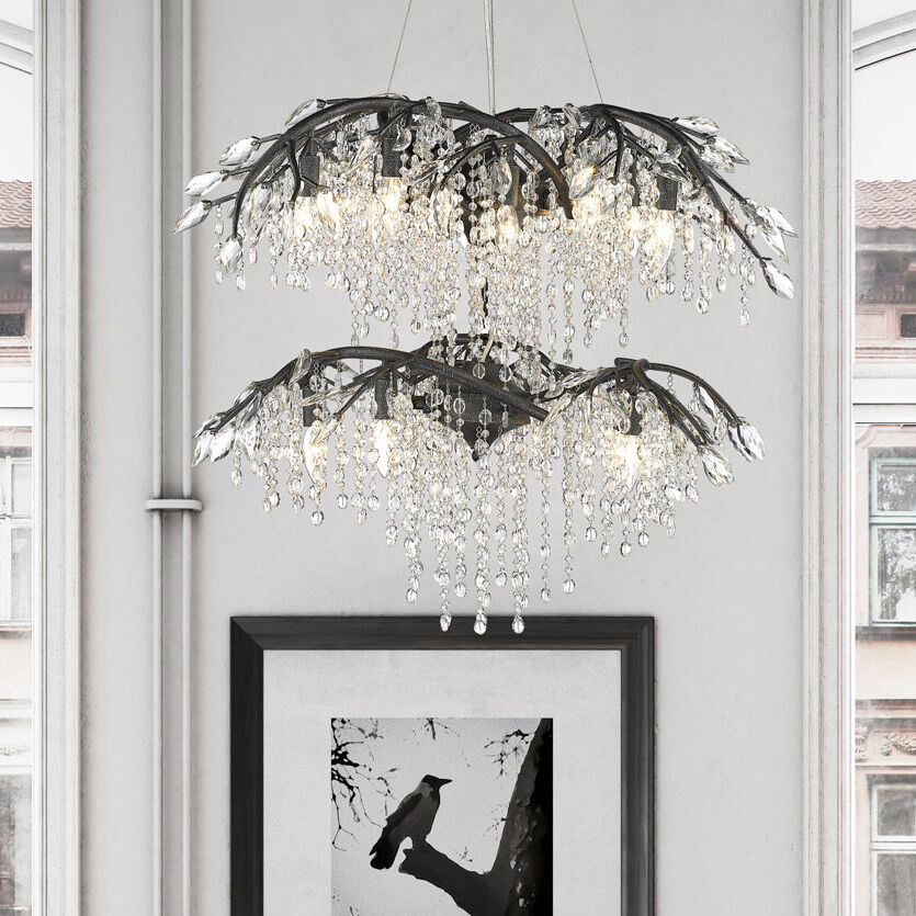 Autumn Twilight 18 Light 40 inch Black Iron Chandelier Ceiling Light, Large