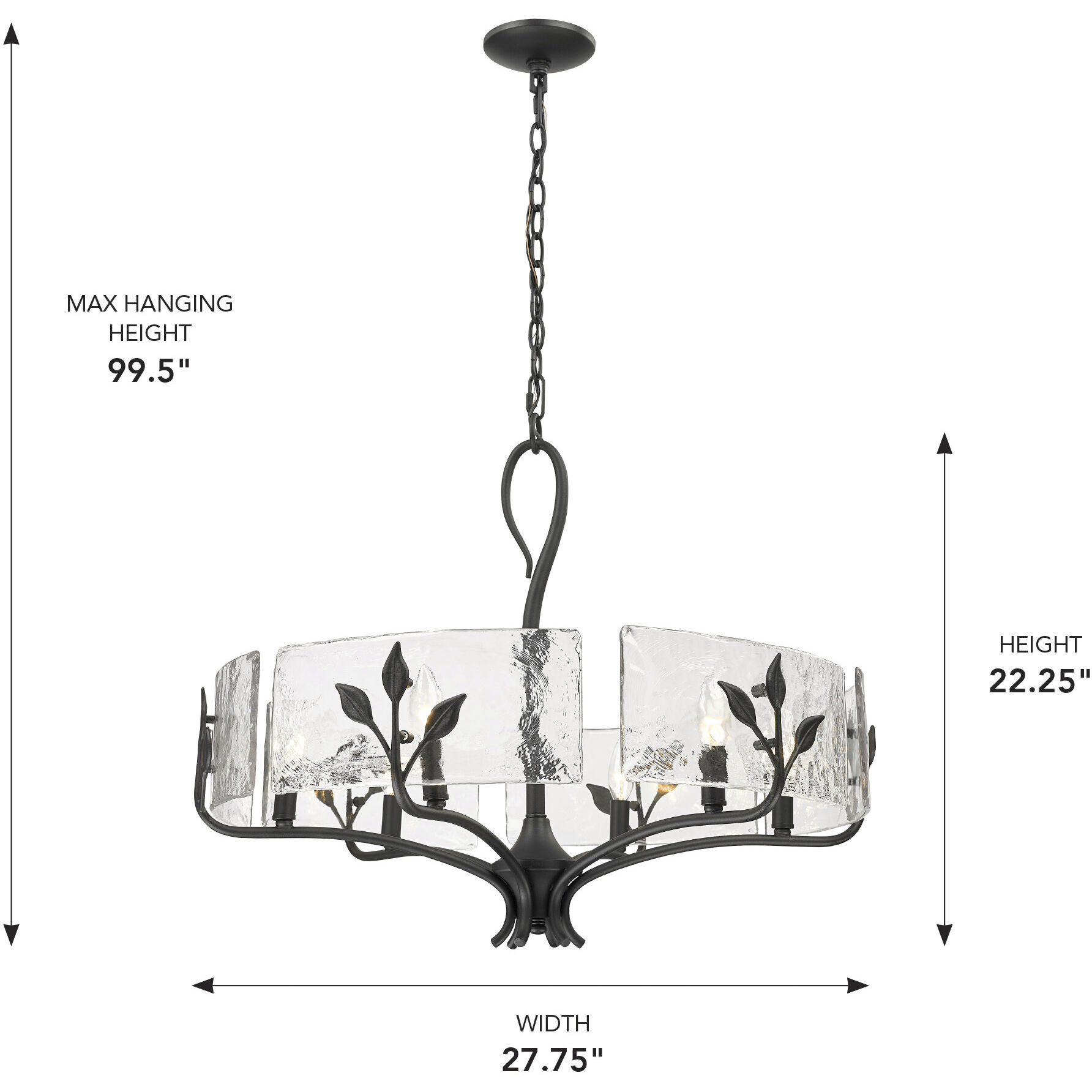 Calla 27.75 inch 60.00 watt Natural Black Chandelier Ceiling Light