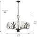 Calla 27.75 inch 60.00 watt Natural Black Chandelier Ceiling Light