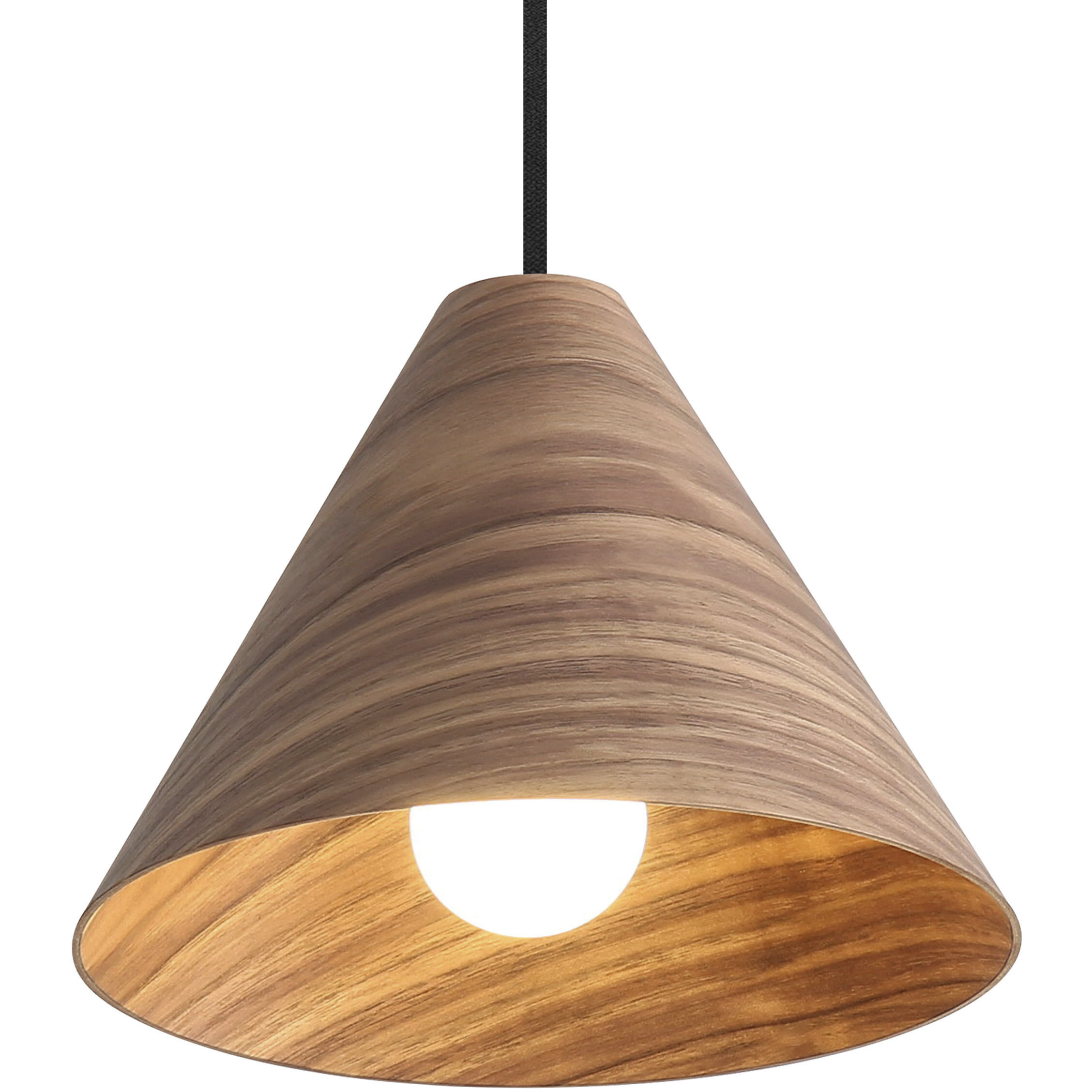 Conique Pendant Ceiling Light in Dark Walnut