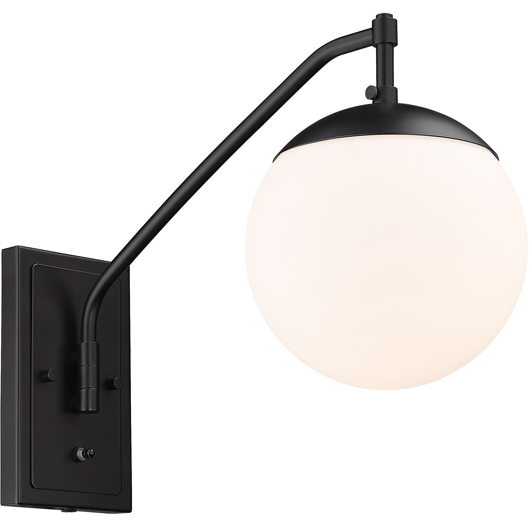 Glenn 1 Light 7.75 inch Matte Black Swing Arm Wall Lamp Wall Light