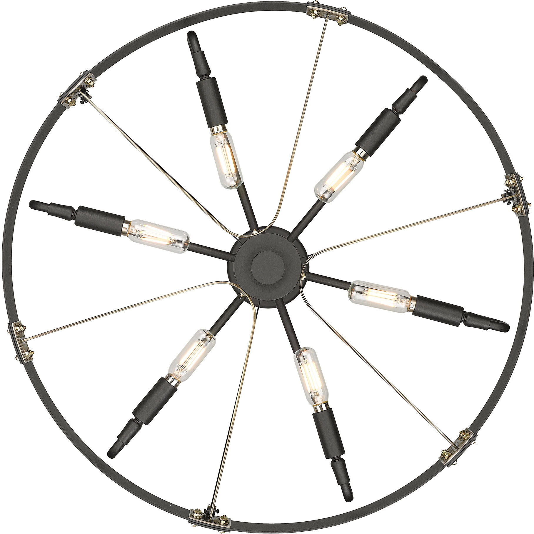 Vaughn Pendant Ceiling Light in Natural Black/Aged Brass, Medium