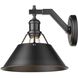 Yep Orwell 1 Light 10 inch Matte Black Wall Sconce Wall Light, Damp