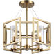 Marco 4 Light 16 inch Brushed Champagne Brass Semi-Flush Mount Ceiling Light