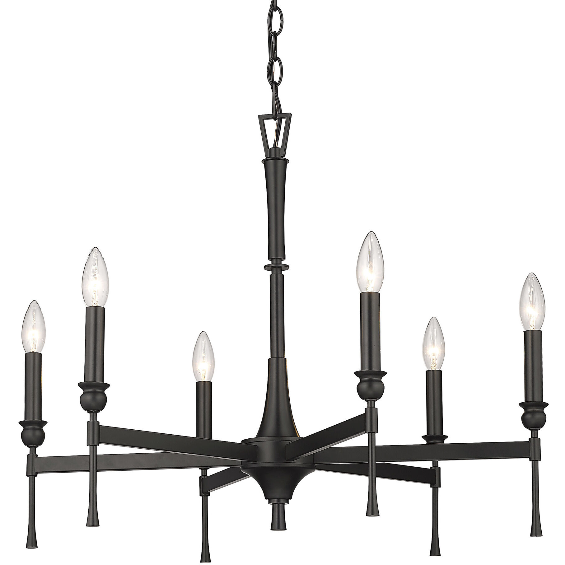 Landon 26 inch 60.00 watt Matte Black Chandelier Ceiling Light