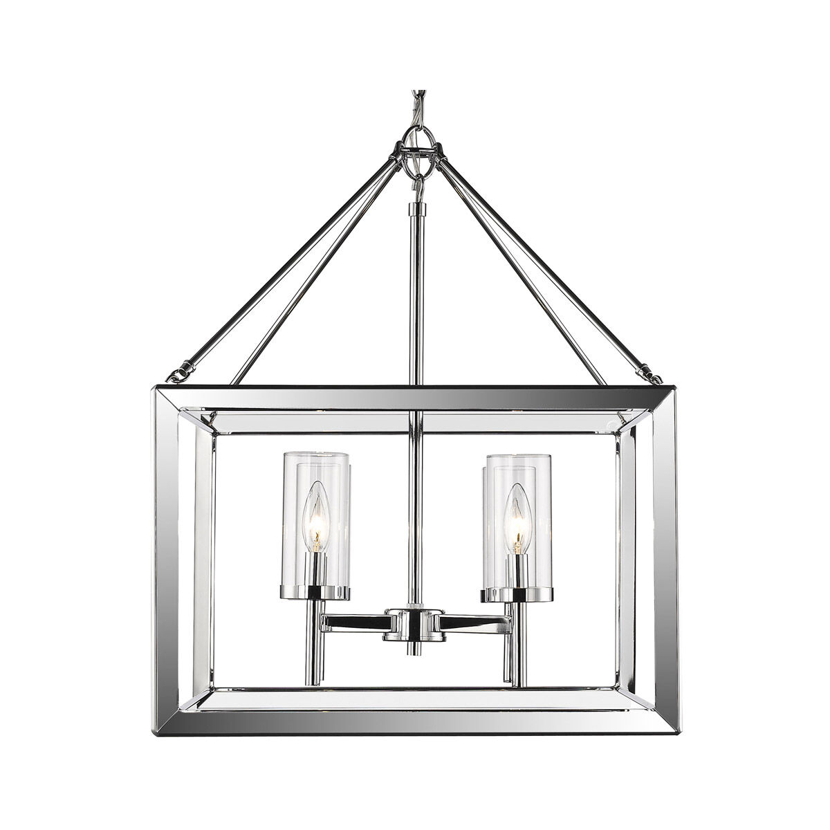 Smyth 4 Light 21 inch Chrome Chandelier Ceiling Light in Clear Glass