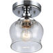 Daphne 1 Light 6 inch Chrome Semi-Flush Ceiling Light