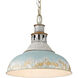 Kinsley 1 Light 14 inch Aged Galvanized Steel Pendant Ceiling Light in Antique Teal, Large