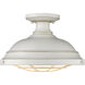 Bartlett 2 Light 14 inch French White Semi-flush Ceiling Light, Damp